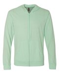 Unisex Sueded Long Sleeve Hooded Full Zip T-Shirt
