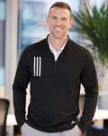 Men's 3-Stripe Double Knit Quarter-Zip Pullover