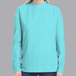 Ladies' Weekend French Terry Mock Neck Crew