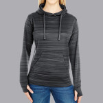 Ladies' Odyssey Striped Poly Fleece Lapover Hood